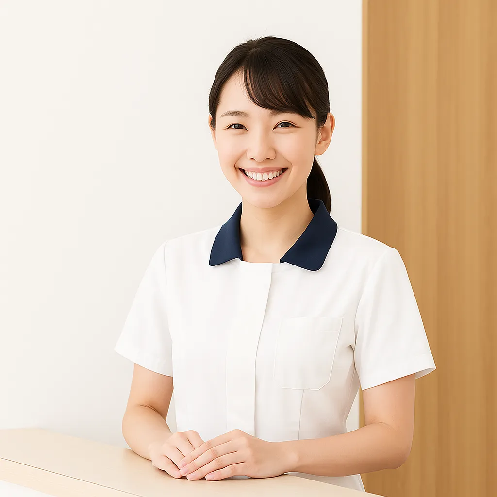 笑顔の歯科医院の受付スタッフ